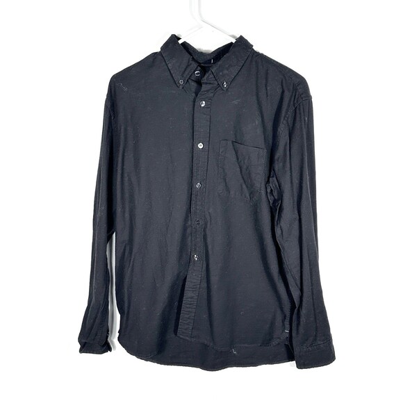 Mens Banana Republic Medium Standard Fit Black Button Up Shirt - Picture 1 of 11